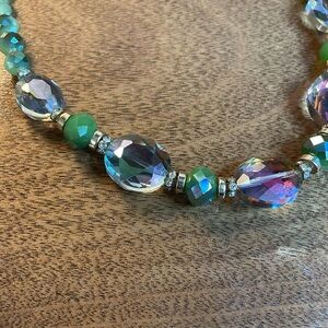 Vintage Watermelon Crystal Necklace 18”